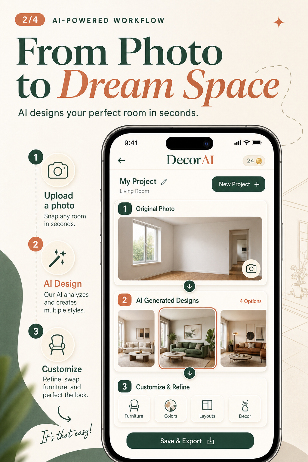 DecorAI - From Photo to Dream Space.